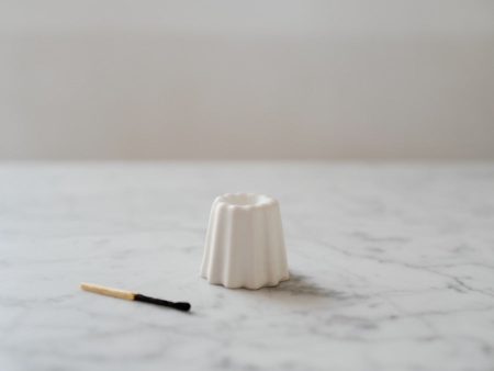 CANNELE PORCELAIN CANDLE HOLDER - MATTE WHITE Online