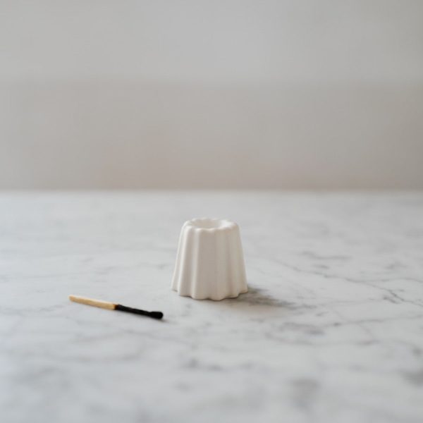 CANNELE PORCELAIN CANDLE HOLDER - MATTE WHITE Online