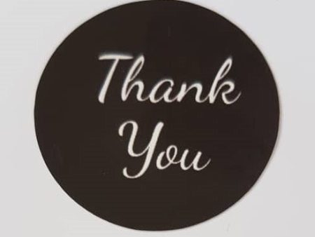 Gift Stickers- Black Thank  You 35 per sheet Fashion