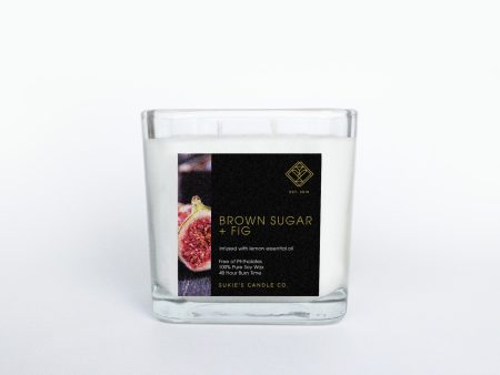 Brown Sugar + Fig 100% Pure Soy Double Wick Candle For Sale