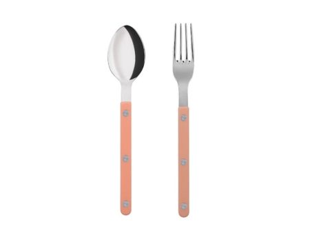 SABRE BISTROT SHINY MEDIUM SPOON & FORK 2PCS SET - NUDE PINK Discount