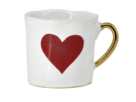 KUHN KERAMIK ALICE MEDIUM COFFEE CUP GLAM WITH GOLDEN HANDLE - Heart Online