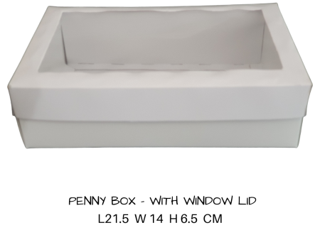 Box- White Penny Box 22.2cm x 14.5 cm x 6.8cm (Out The Box) LOCAL Cheap