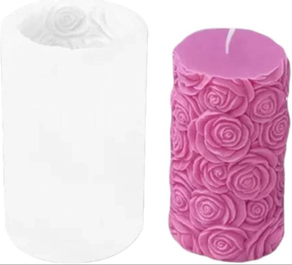 SH Silicone Candle Mold - Rose Pillar 02 For Cheap