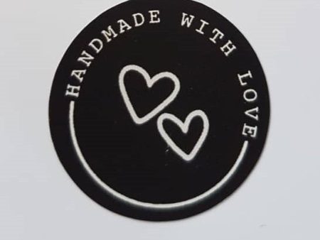 Gift Stickers- Black Hand Made With Love 35 per sheet For Cheap