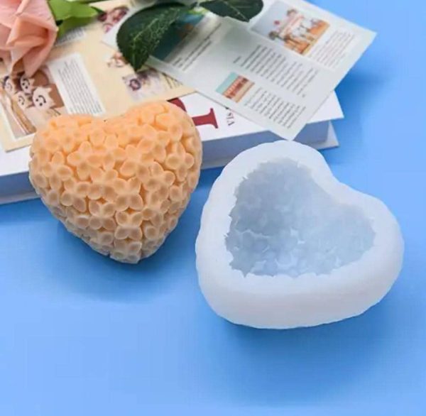 SH Silicone Candle Mold - Heart And Flower Online