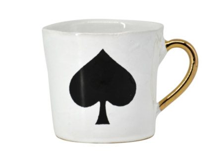 KUHN KERAMIK ALICE MEDIUM COFFEE CUP GLAM WITH GOLDEN HANDLE - Spade Online now