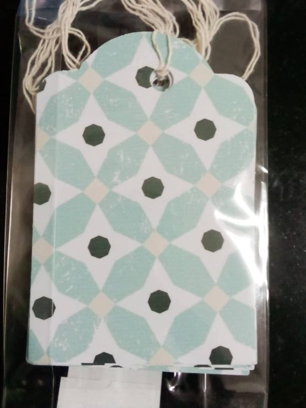 Gift Tags -blue print with dots (Large) Pack of 6 Fashion