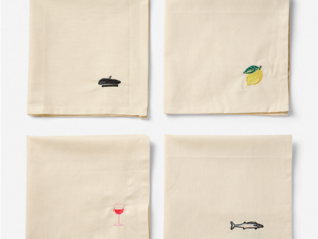 ORGANIC COTTON NAPKIN 4PCS DEJEUNER (LUNCH) For Cheap