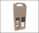 Box - Kraft 2 Bottle Wine Box With Handle 161x79x323mm Hot on Sale