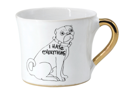 KUHN KERAMIK ALICE MEDIUM COFFEE CUP GLAM WITH GOLDEN HANDLE - I Hate Everything Sale