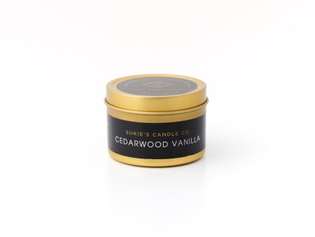 Cedarwood Vanilla 100% Pure Soy Travel Size Candle Online now