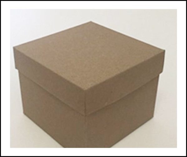 Box -  Elizabeth Box without window Kraft 12cm x12cm x9.5cm (Out The Box)- LOCAL For Sale