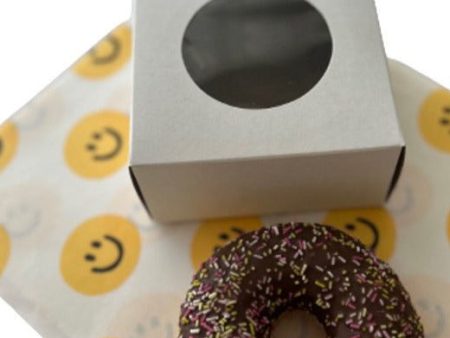 Box - Single Donut Box  - White with Window Online