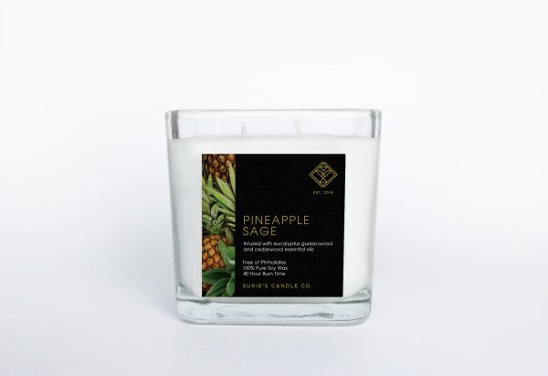 Pineapple Sage 100% Pure Soy Double Wick Candle For Sale