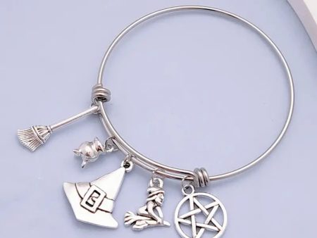 Stainless Steel Witchy Bangle Bracelet Online now