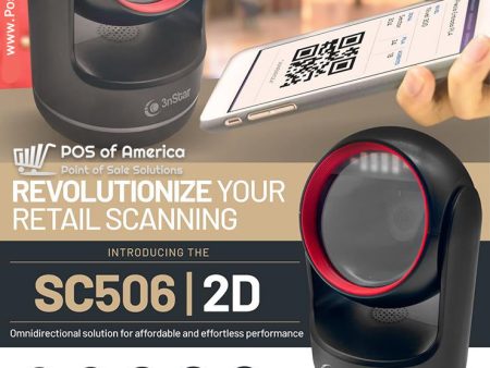 3nStar 2D Hands Free Omni-directional  Barcode Scanner SC506 USB Online Sale