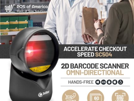 3nStar2D Hands Free Omni-directional  Barcode Scanner SC504 USB Online now